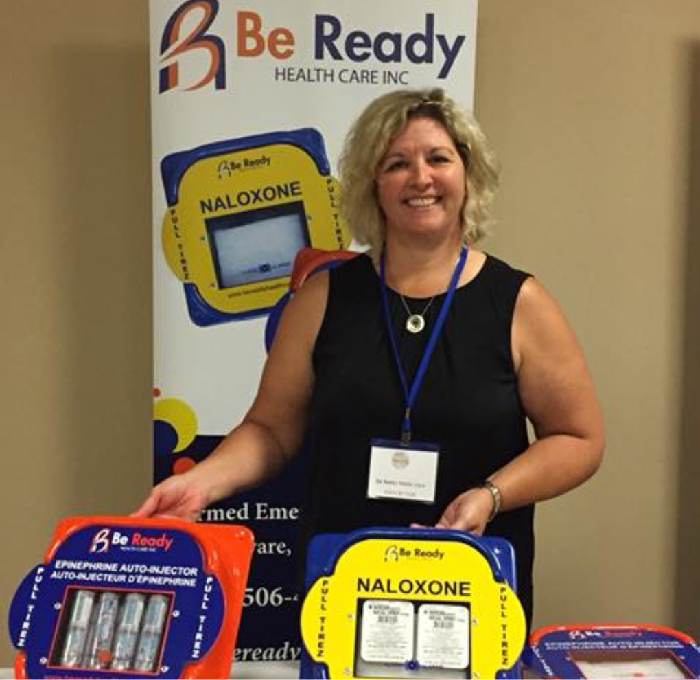 Kelly Dunfield with emergency kits